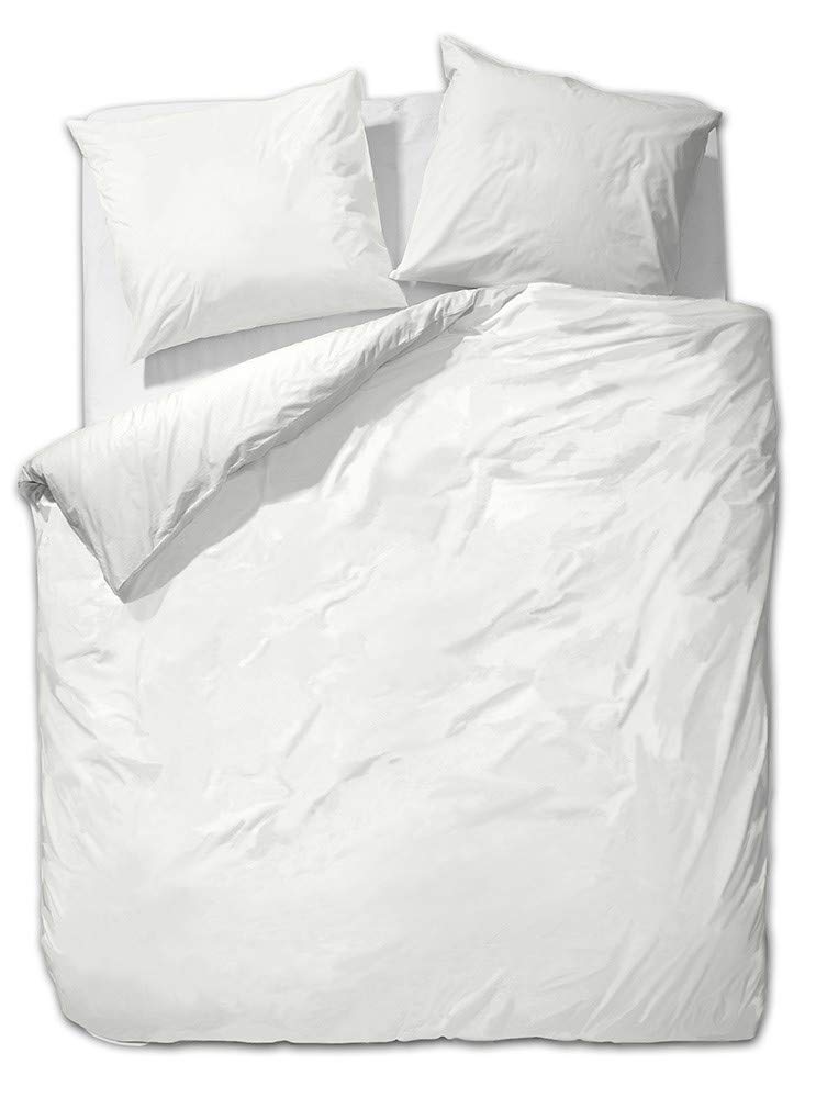 Mako-Satin Bettwäsche 4-teilig 135x200 + 80x80 cm Wollweiss