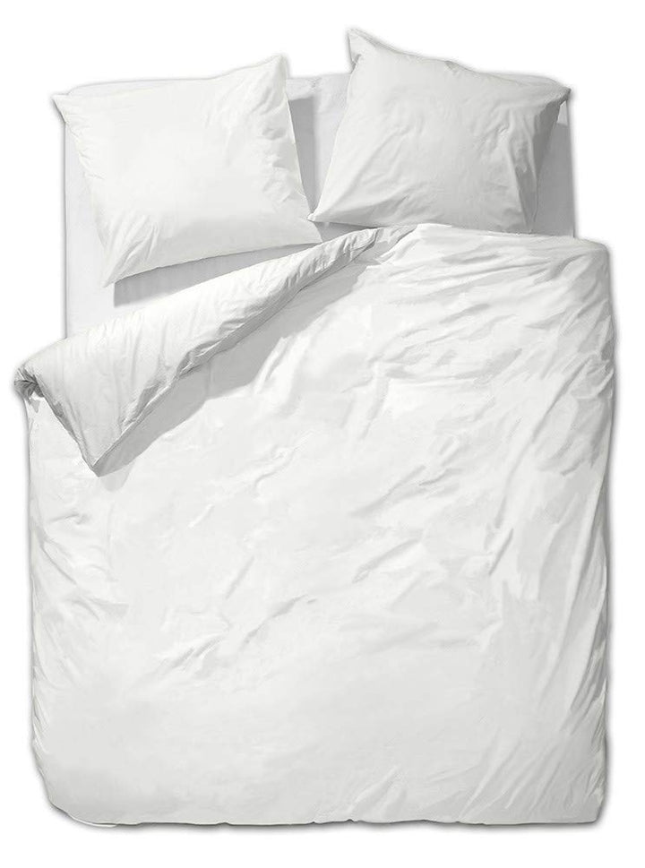 Mako-Satin Bettwäsche 4-teilig 135x200 + 80x80 cm Wollweiss
