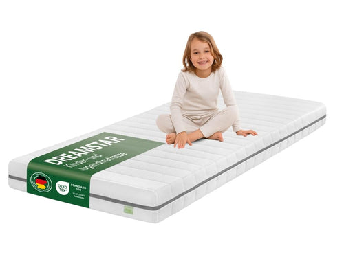 Kindermatratze 90x200 cm Härtegrad H2 Öko-TEX abnehmbarer Bezug