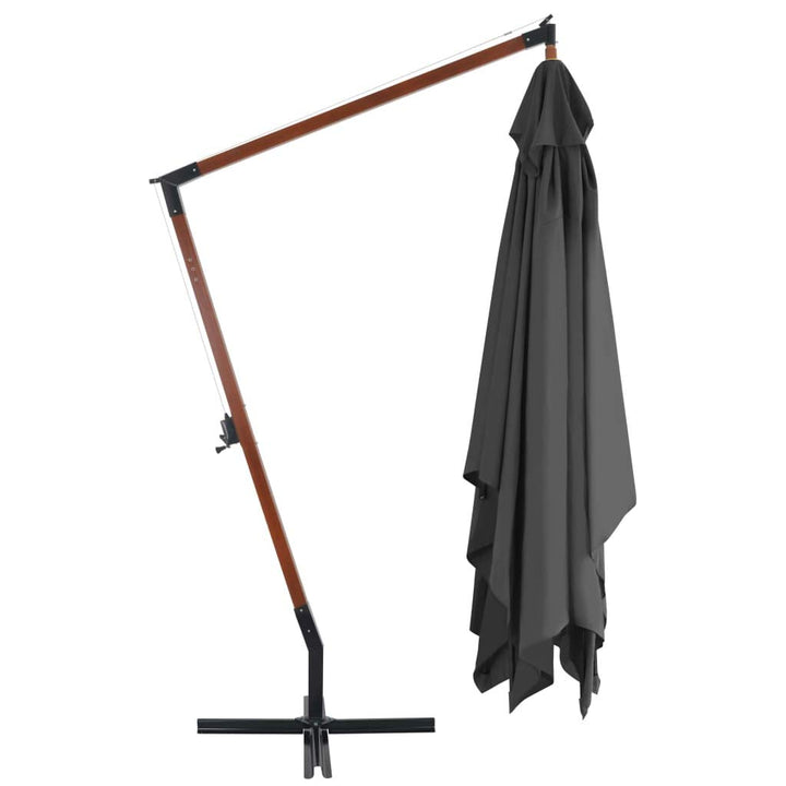 Ampelschirm Rechteckig 400x300 cm Polyester Anthrazit mit Holzmast - Bild 4