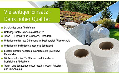 Drainagevlies Filtervlies 150g/m² Polyester Aussen 1m x 25m - Bild 4