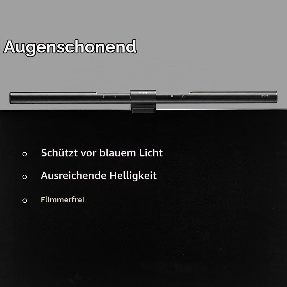 Monitorlampe LED mit Auto-Dimmen, blendfrei, USB-A, CRI>95 - Bild 6