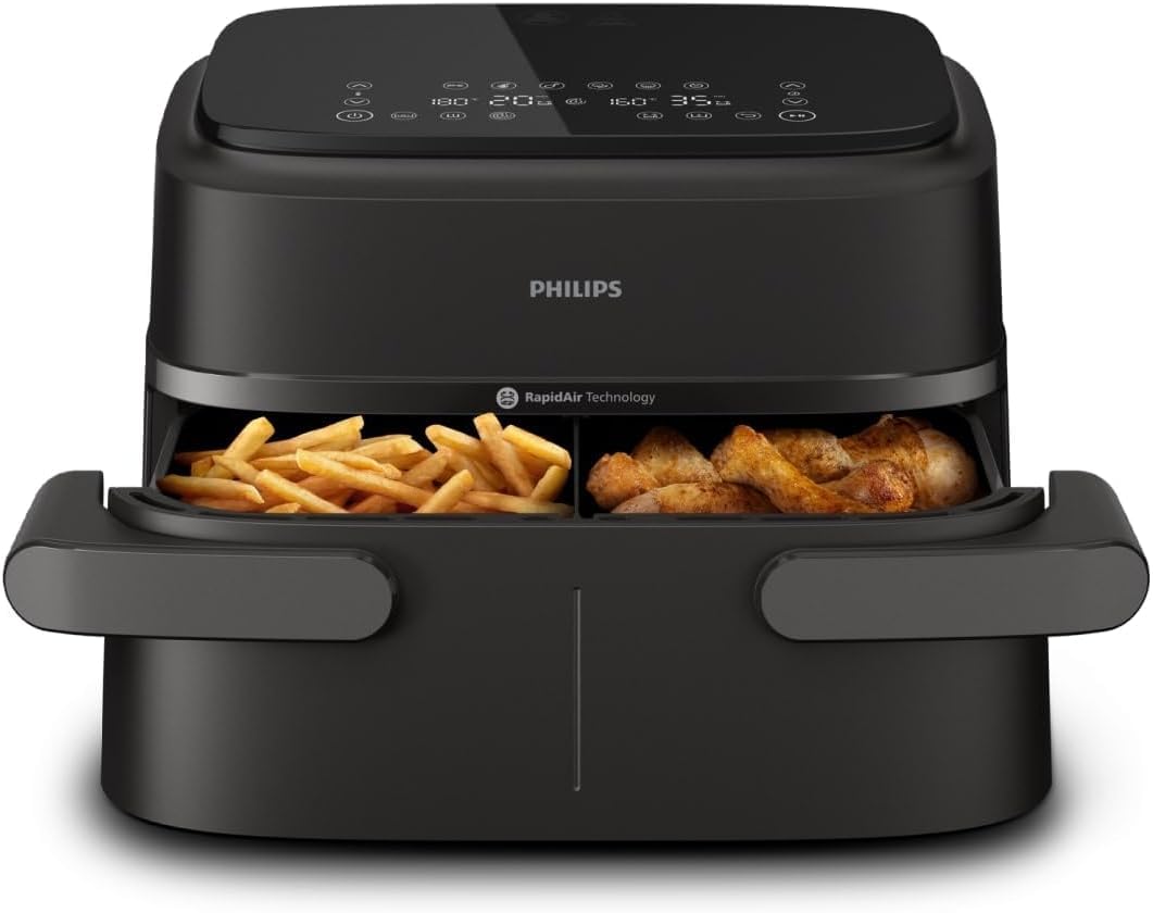 Heissluftfritteuse XXL 7,1 L Doppelzone 10 Funktionen Touchscreen