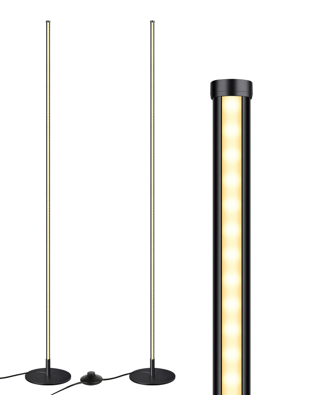 Stehlampe 2er-Set dimmbar höhenverstellbar Schwarz Metall