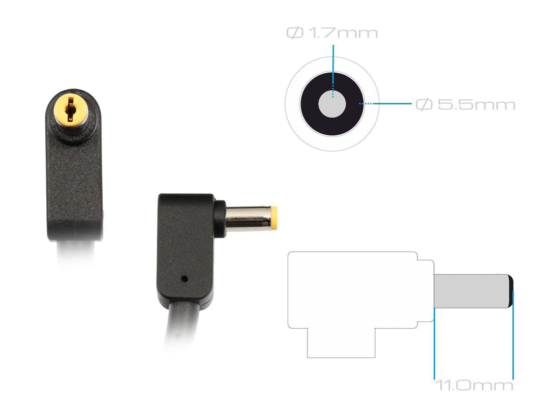Notebook-Netzteil 65W 19V für Extensa 2510G, 90° Stecker 5,5mm - Bild 3