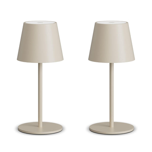 Kabellose LED Tischlampe dimmbar Beige Aluminium 26cm 5000mAh 2er-Set