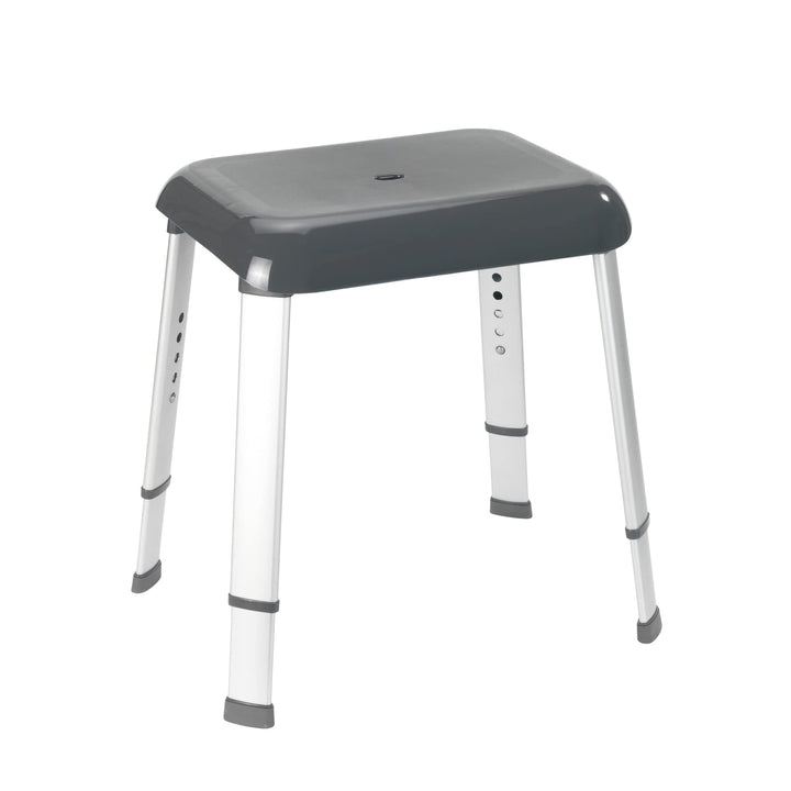 Duschhocker höhenverstellbar Aluminium 130 kg anthrazit TÜV/GS