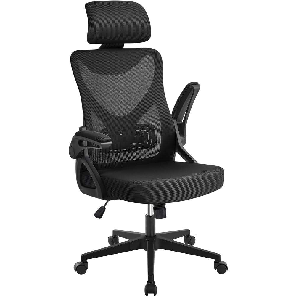 Bürostuhl Ergonomisch mit Kopfstütze Schwarz bis 150 kg