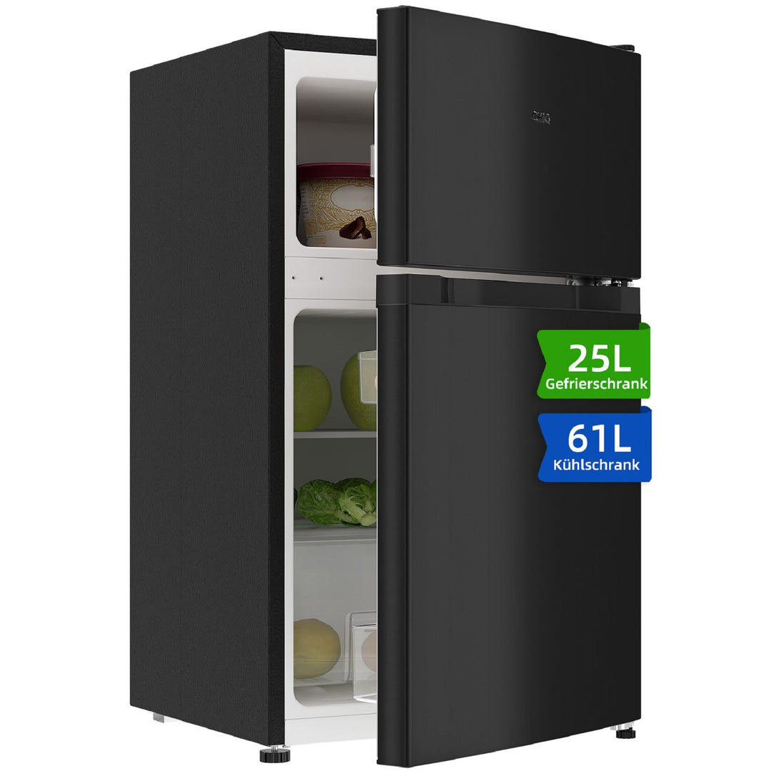 Kühl-Gefrier-Kombination 86 L Gefrierfach oben Mini-Kühlschrank schwarz