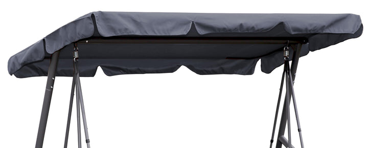 Hollywoodschaukel Ersatzdach 210x145 cm Grau Polyester UV50 3-Sitzer