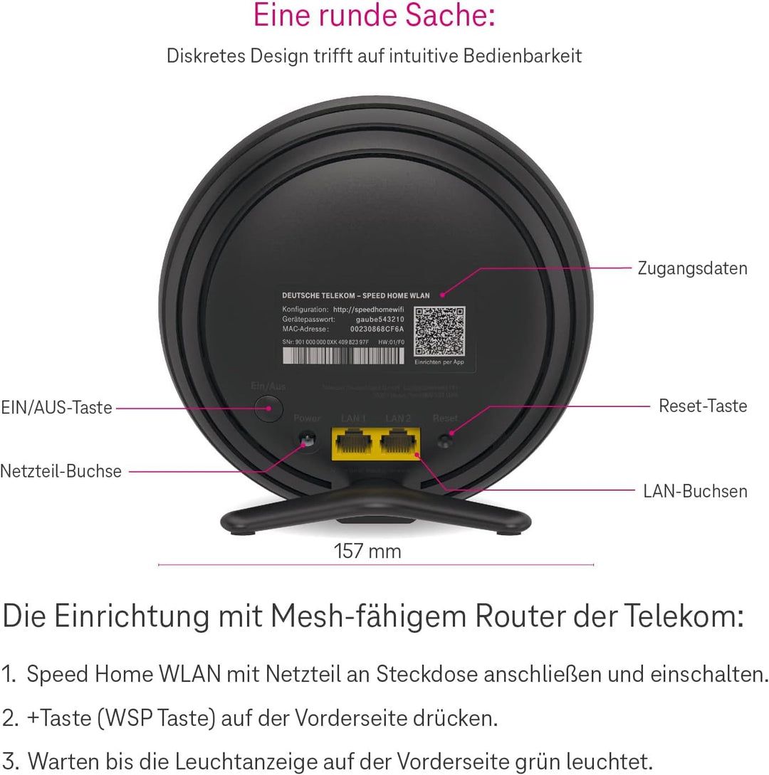 WLAN Mesh-Repeater Wi-Fi 6 bis 4800 Mbit/s mit 2x LAN Plug &amp; Play - Bild 3