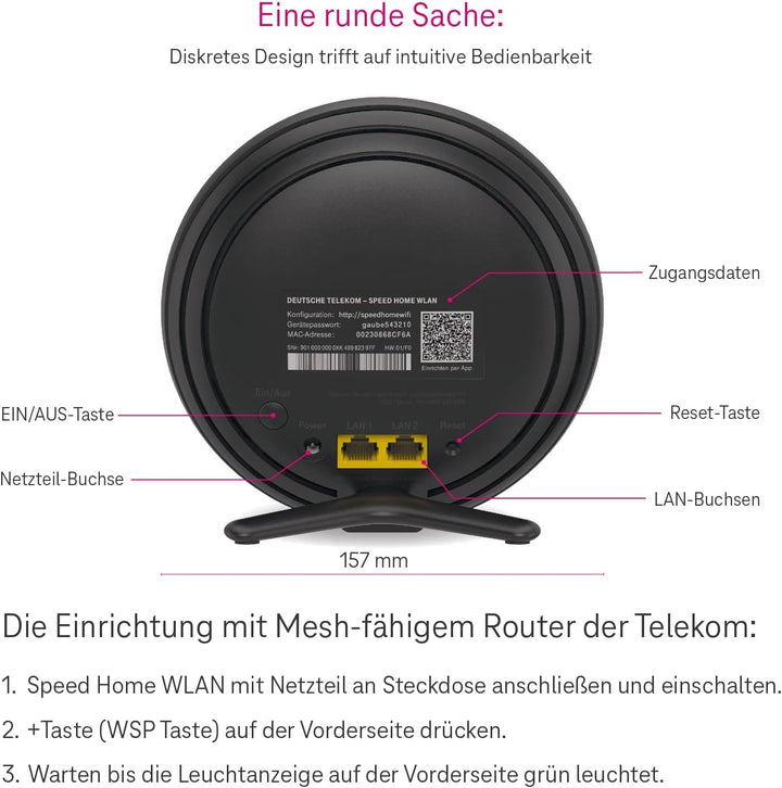 WLAN Mesh-Repeater Wi-Fi 6 bis 4800 Mbit/s mit 2x LAN Plug &amp; Play - Bild 3