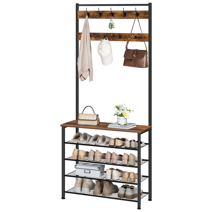 Garderobenständer mit Schuhregal 5 Ebenen Industrie-Design Flur - Bild 9