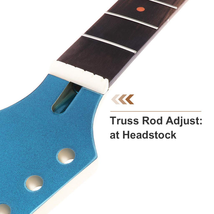 E-Gitarrenhals Ahorn/Palisander 24 Bünde für IBZ-Ersatz Blau - Bild 6