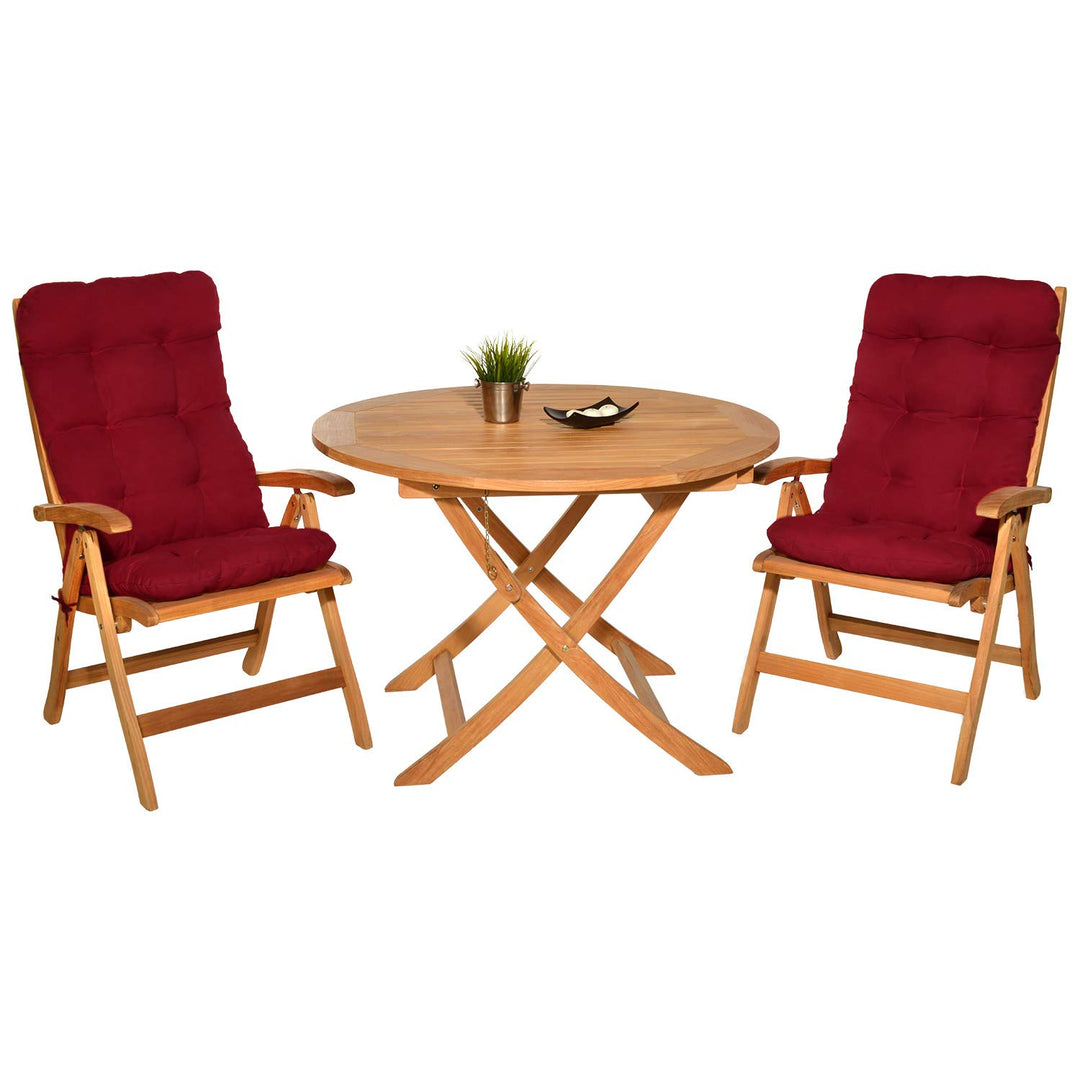 Hochlehner Auflage Gartenstuhl 100% Polyester UV5 rot 8cm - Bild 6