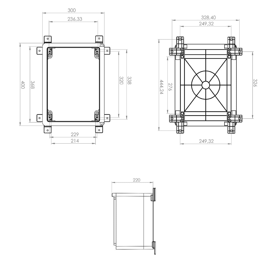 Verteilerkasten Aussen IP65 ABS Kunststoff 30x40x17cm grau - Bild 9