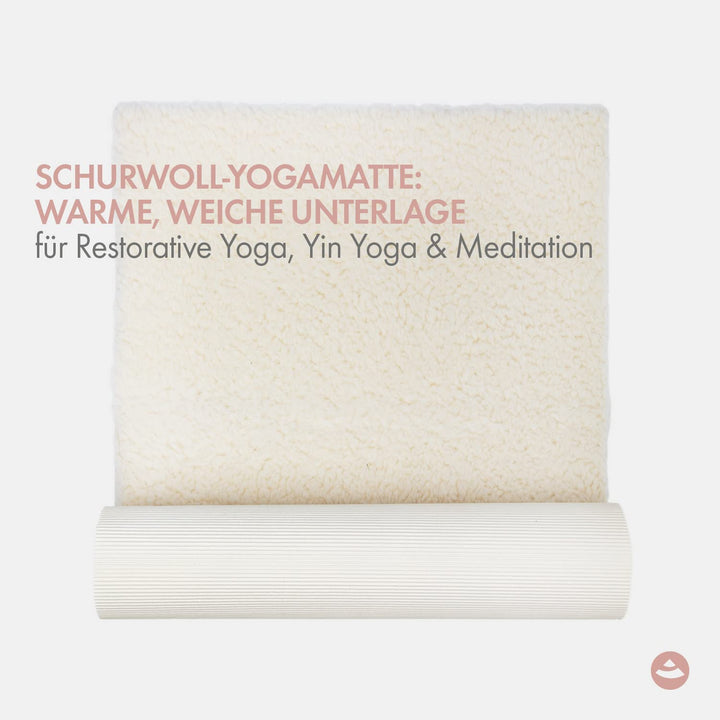 Yoga-Schurwollmatte 100% Schafwolle 200x90 cm rutschfest - Bild 3