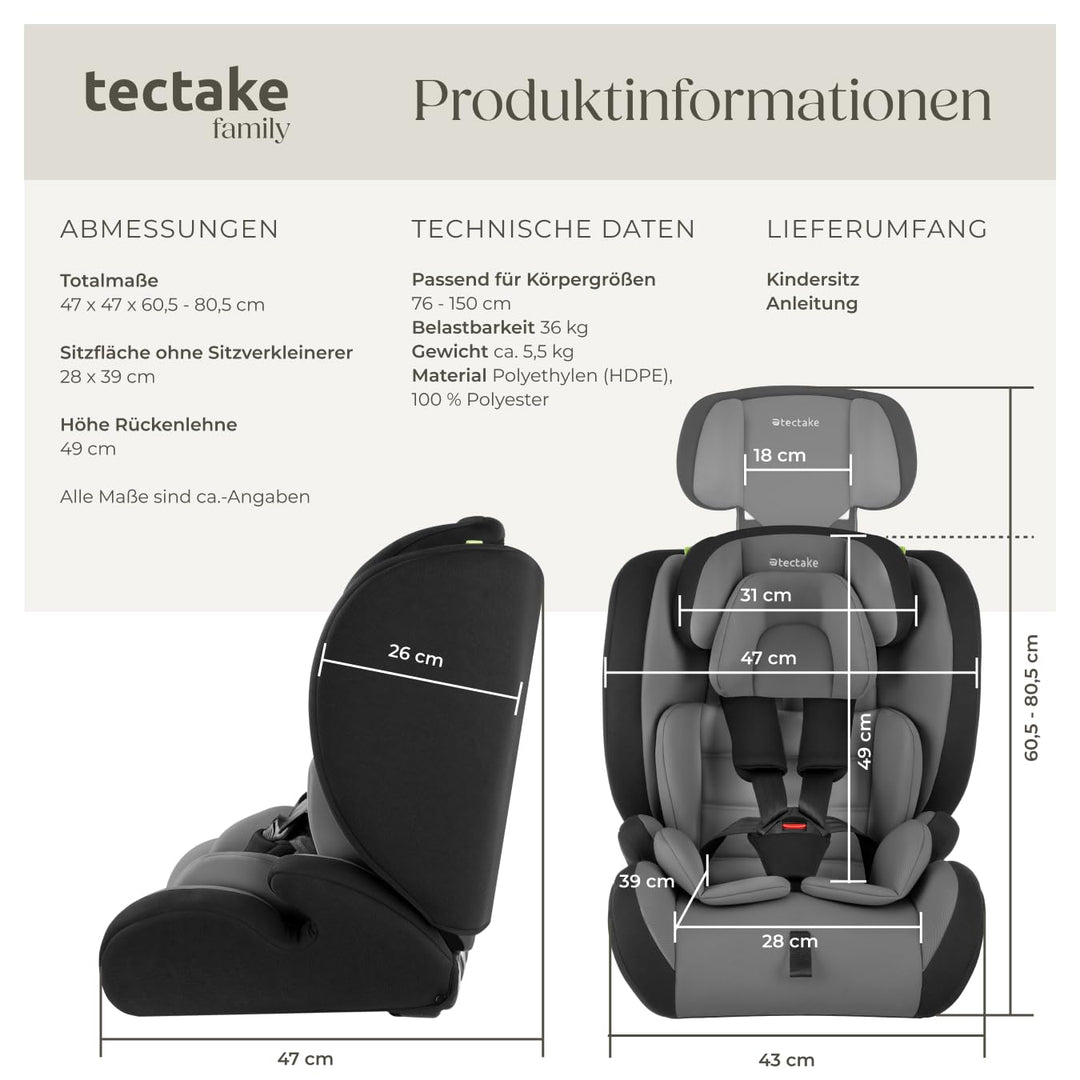 Kindersitz i-Size 76-150 cm mit 5-Punkt-Gurt und Seitenaufprallschutz - Bild 6