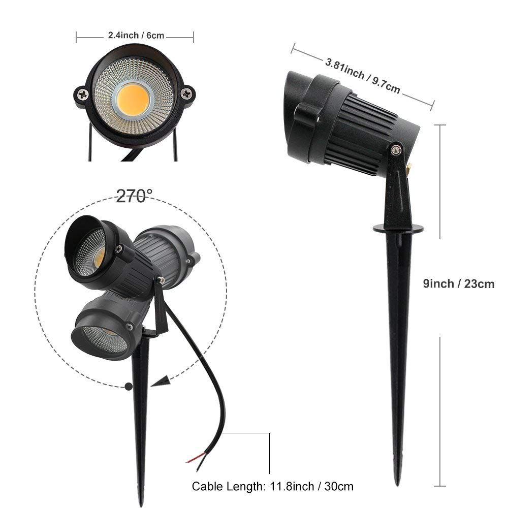 COB LED Gartenstrahler 4er-Set 5W IP65 Kaltweiß Aussen - Bild 3
