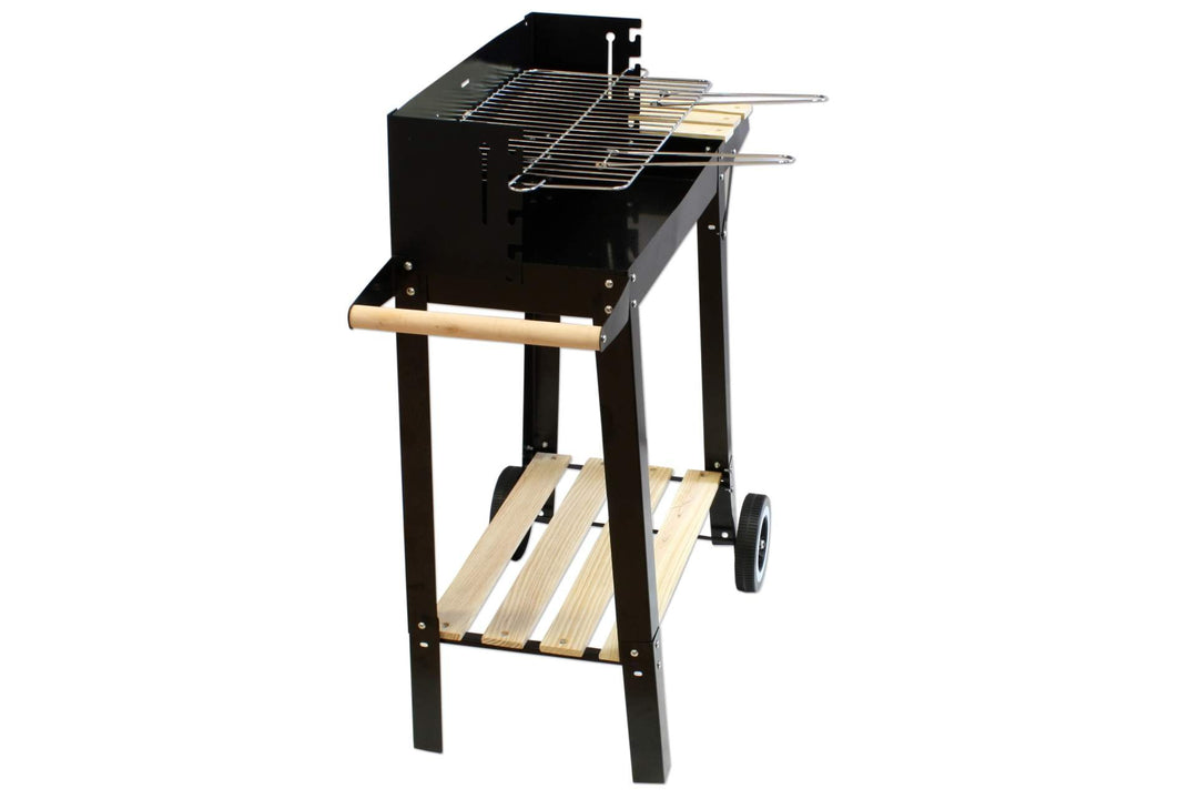Holzkohlegrill mit Rollen Stahl 50x25cm Grillrost schwarz - Bild 2