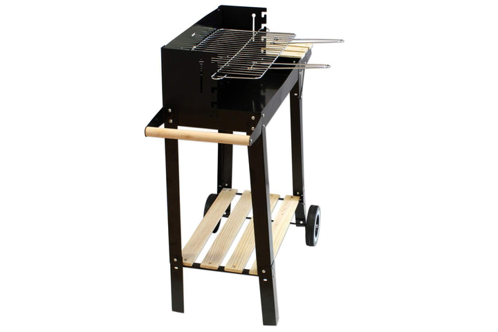 Holzkohlegrill mit Rollen Stahl 50x25cm Grillrost schwarz - Bild 2