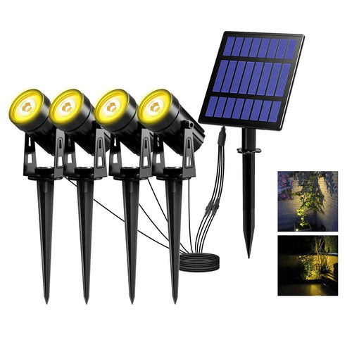 Solar-Gartenleuchte 4er-Set LED 3000K warmweiss IP65 Erdspiesss