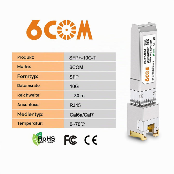 SFP+ RJ45 Transceiver 10GBase-T bis 30m, 2er-Set für Cisco, Ubiquiti - Bild 4