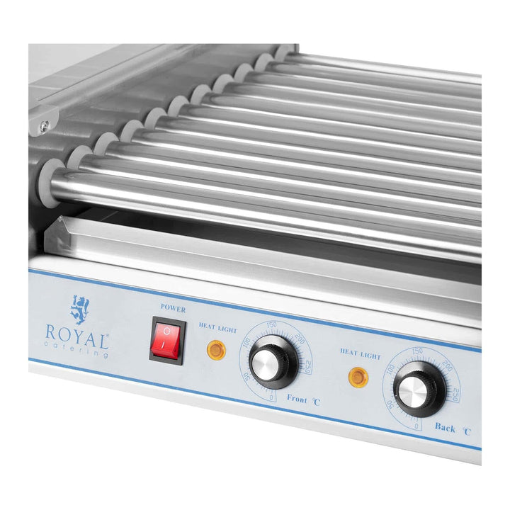 Hot Dog Grill Edelstahl 11 Rollen 20 Würstchen 1850W 2 Heizzonen - Bild 2