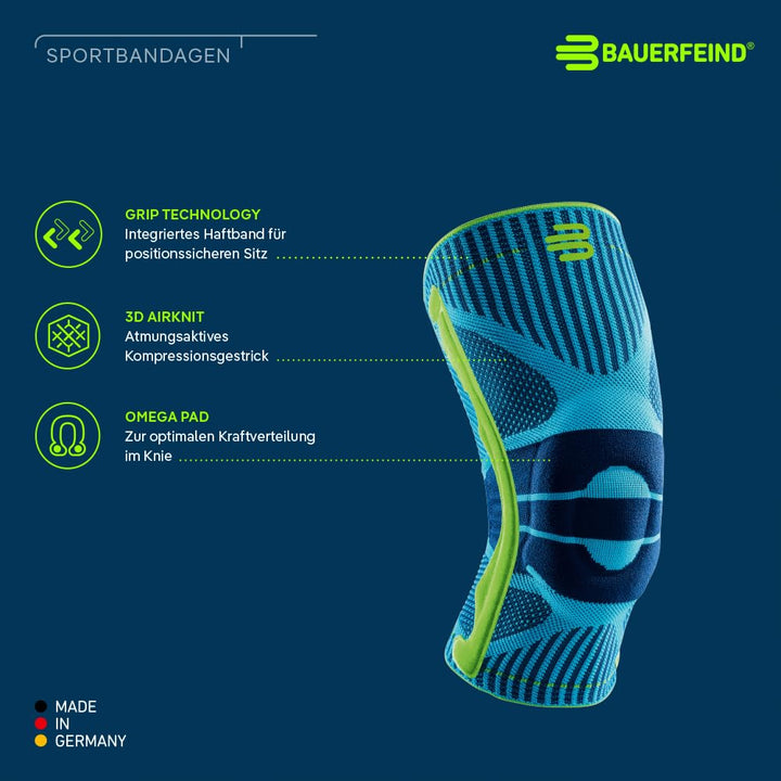 Kniebandage mit Silikonring für Sport, Grösse L, Unisex - Bild 2