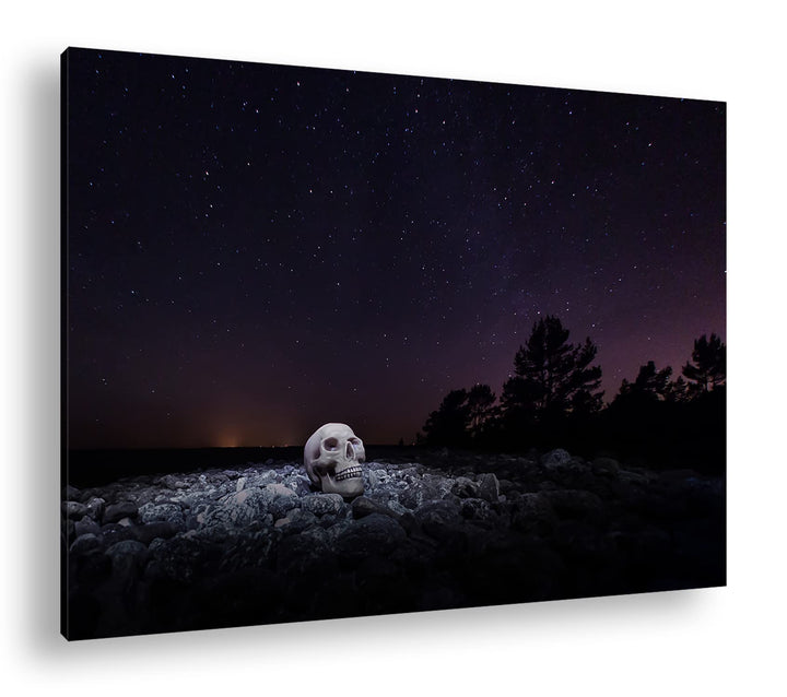 Leinwandbild Schädel Sternenhimmel XXL Kunstdruck 80x60 cm