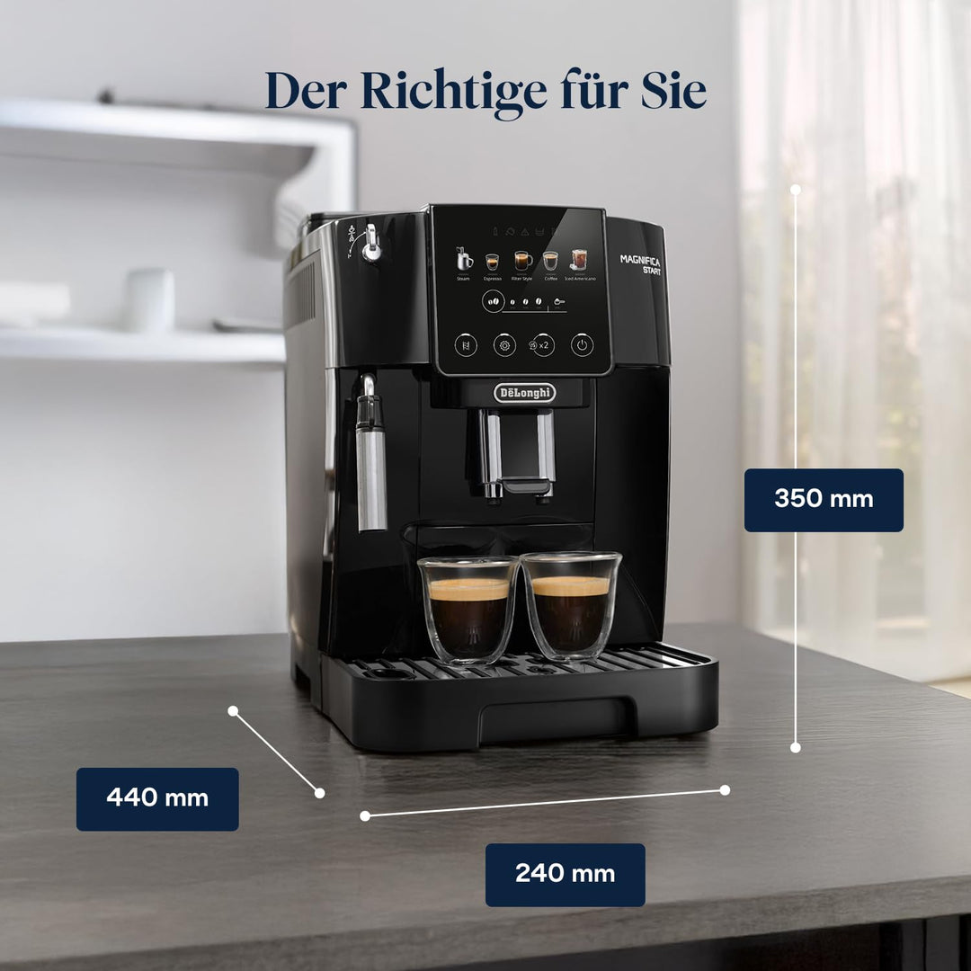 Kaffeevollautomat mit Milchsystem 5 Getränke schwarz schmal - Bild 7
