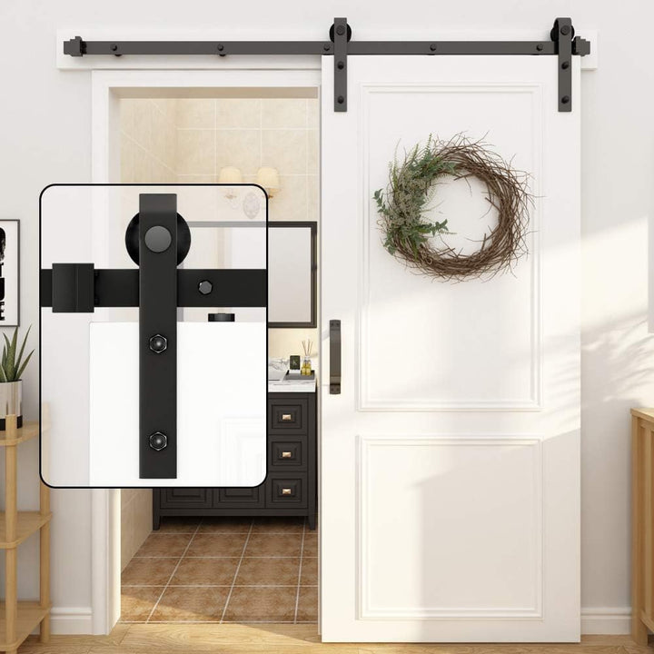 Schiebetür Beschlag-Set 183 cm Stahl schwarz für Einzeltür