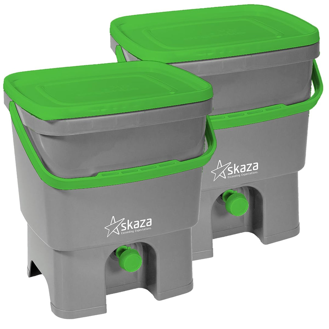 Bokashi Komposter Set 2x16L aus Recycling-PP für Küche