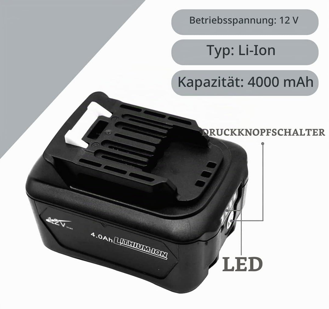 Akku 12V 4Ah Li-Ion + Ladegerät für Makita CXT Werkzeuge - Bild 7