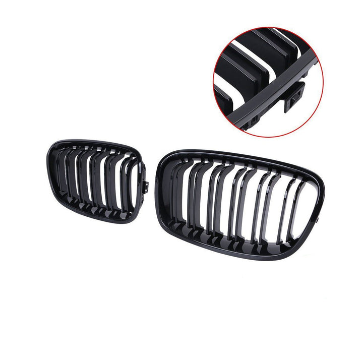 Kühlergrill BMW 1er F20 F21 2011-2014 Doppelsteg Niere glänzend schwarz - Bild 3