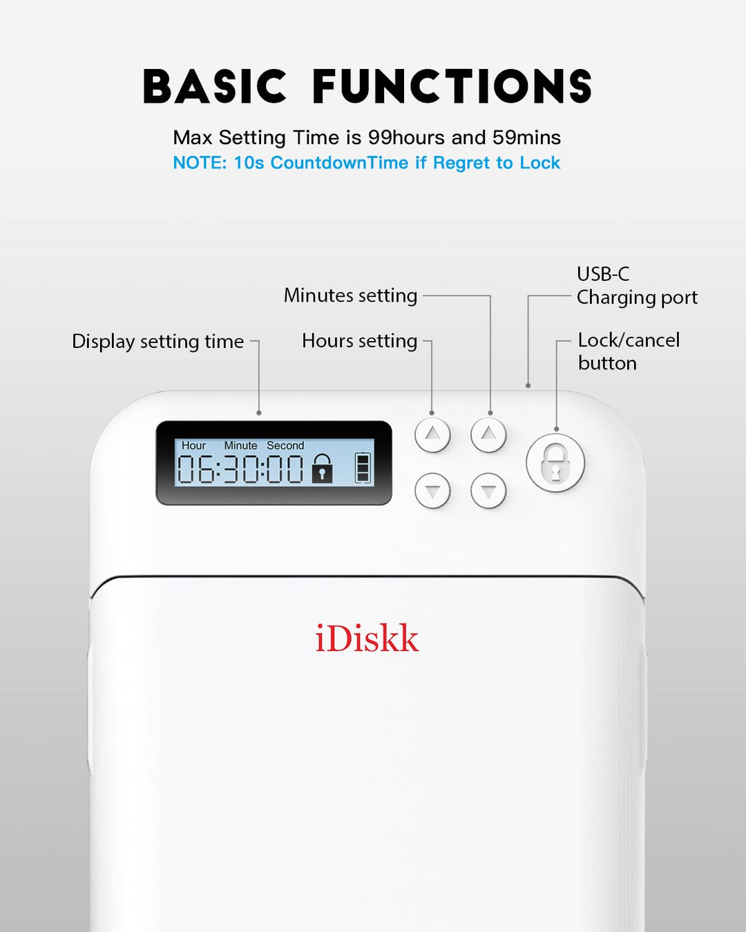 Handy-Sperrbox mit Timer für iPhone und Android, ABS, Weiss - Bild 4