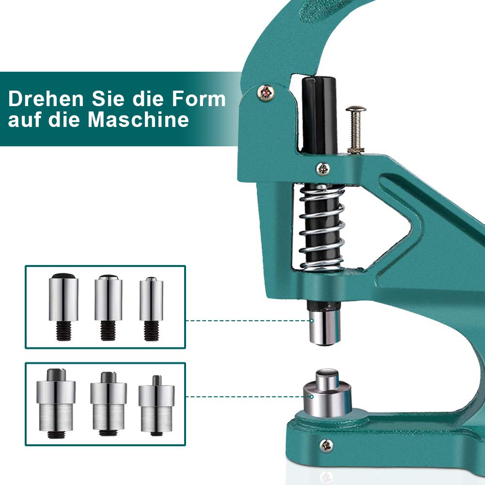 Ösenpresse Set mit 3 Matrizen und 900 Silber-Ösen für Basteln - Bild 4