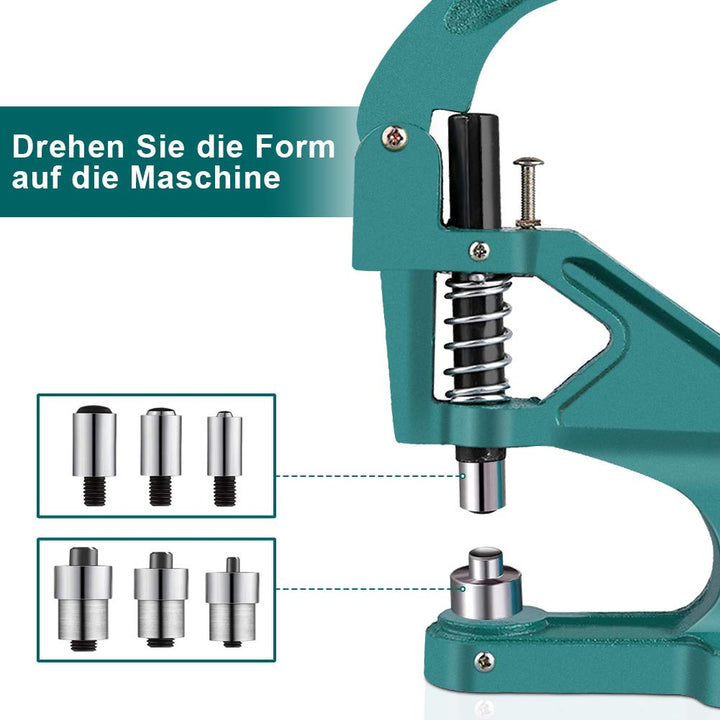 Ösenpresse Set mit 3 Matrizen und 900 Silber-Ösen für Basteln - Bild 4