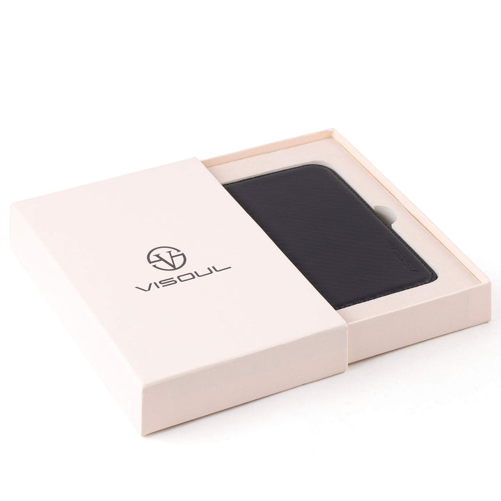 Leder Handyhülle iPhone 12 Mini Grau mit 3 Kartenfächern RFID-Schutz - Bild 6