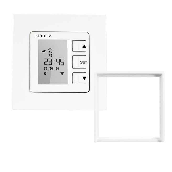 Rolladen Zeitschaltuhr Unterputz 50x50mm mit Zwischenrahmen Reinweiss