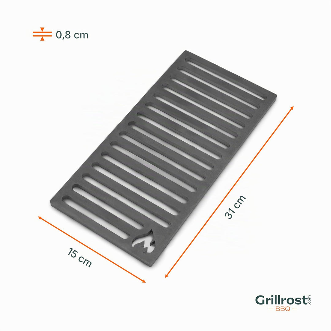 Ofenrost 15x31 cm Massivstahl 8mm für Kamin und Kaminofen - Bild 4
