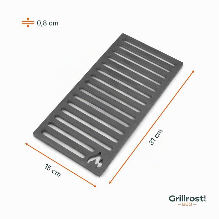 Ofenrost 15x31 cm Massivstahl 8mm für Kamin und Kaminofen - Bild 4