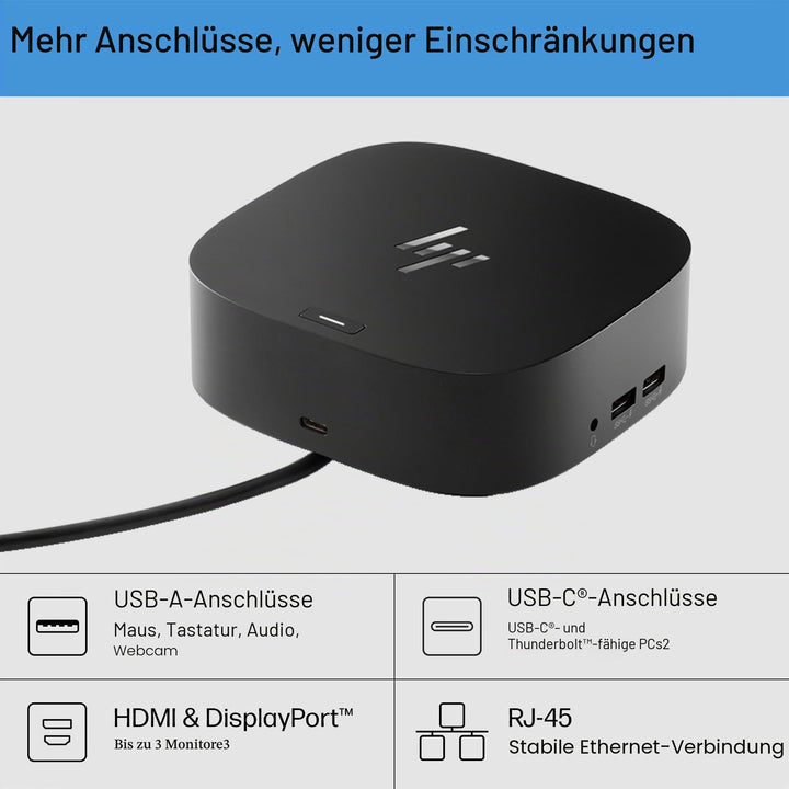 USB-C Dockingstation 8-in-1 für Laptop mit 3 Displays, 12,7x12,7cm - Bild 2