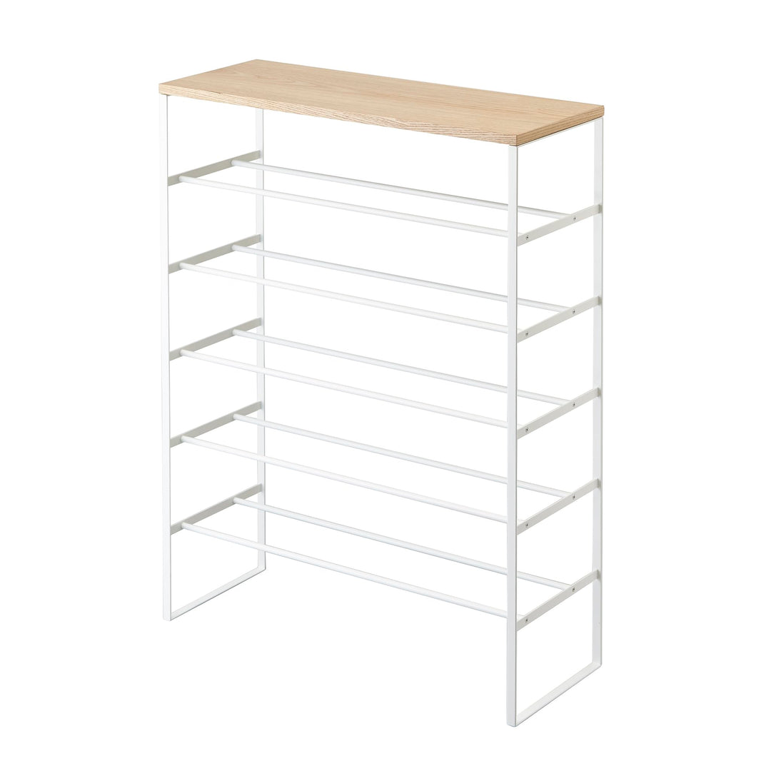 Schuhregal 6 Etagen Stahl/Holz für 15 Paar Schuhe, Weiss - Bild 9
