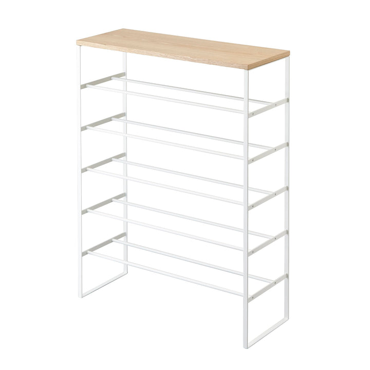 Schuhregal 6 Etagen Stahl/Holz für 15 Paar Schuhe, Weiss - Bild 9