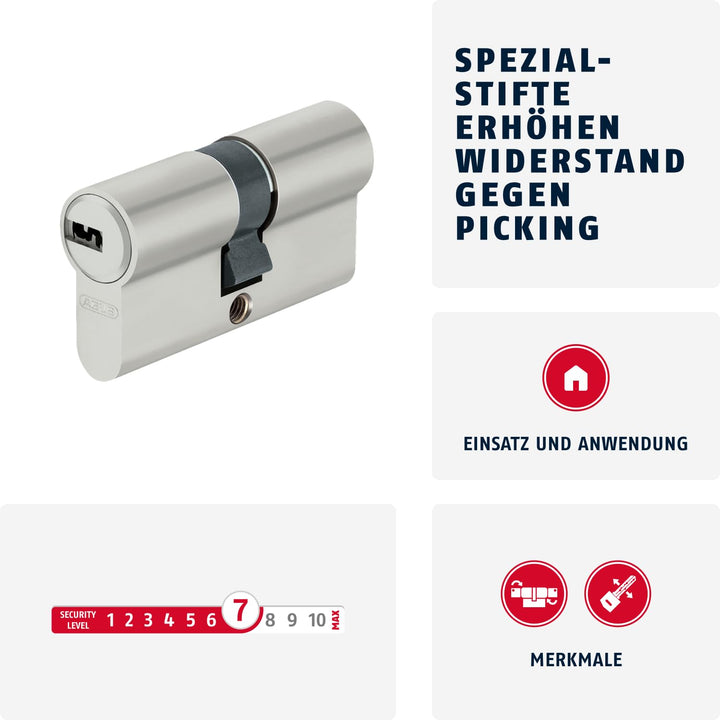 Doppelzylinder 30/60 mm Nickel mit Not- &amp; Gefahrenfunktion 5 Schlüssel - Bild 5
