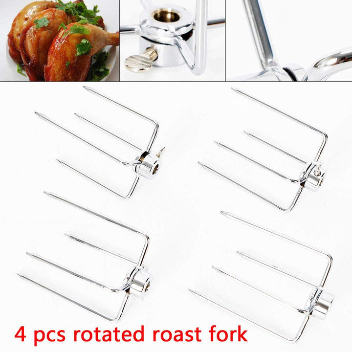Grillspieß Fleischklammer Edelstahl 4er-Set für Drehspieß 8–11 mm - Bild 2