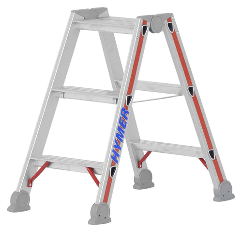 Stufenstehleiter 2x3 Stufen beidseitig begehbar Aluminium