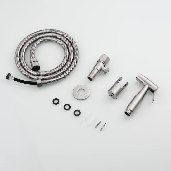 Bidet-Handbrause WC Komplett-Set Edelstahl gebürstetes Nickel - Bild 6