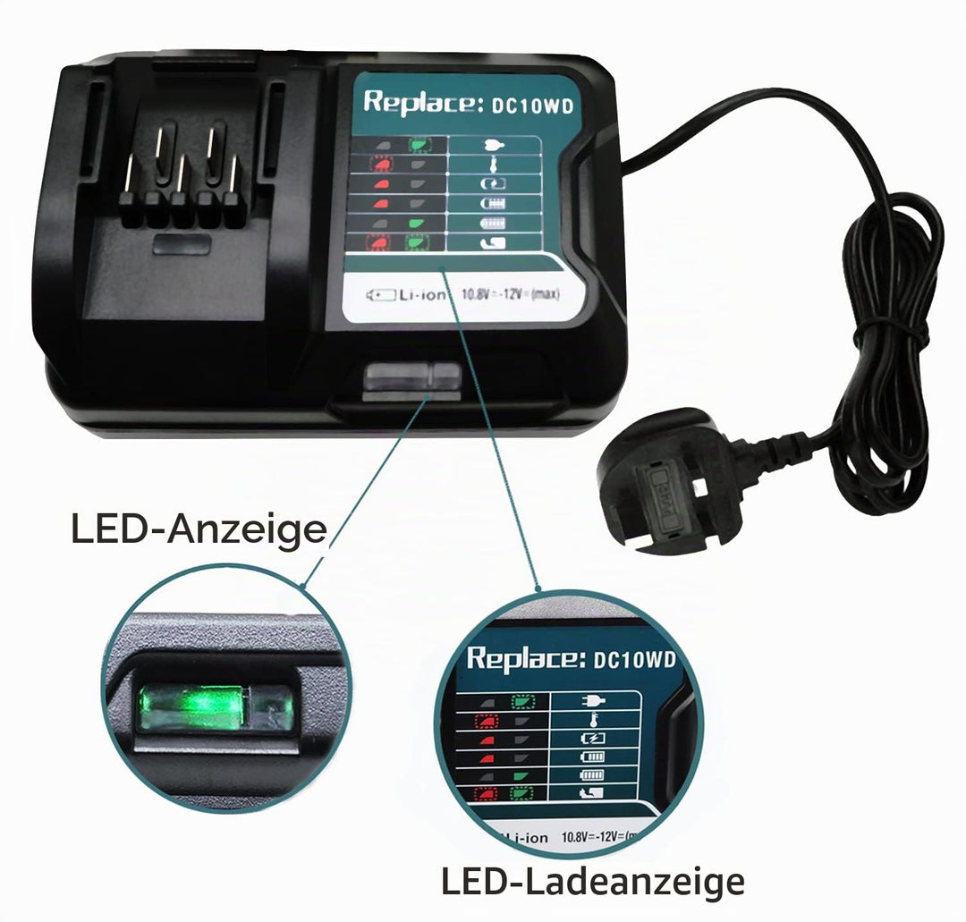 Akku 12V 4Ah Li-Ion + Ladegerät für Makita CXT Werkzeuge - Bild 3